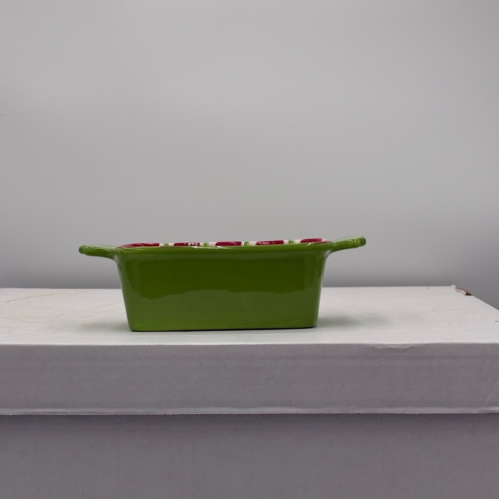 Christmas Candy Wrapper Loaf Pan Set of 2 Ceramic 8" X 3" AND 6" X 3" - Picture 9 of 9